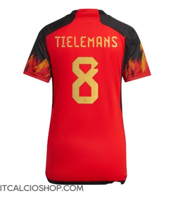 Belgio Youri Tielemans #8 Prima Maglia Femmina Mondiali 2022 Manica Corta